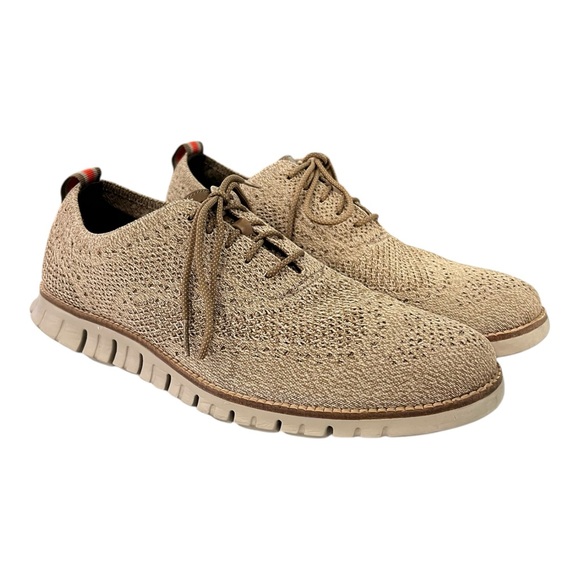 Cole Haan Other - Cole Haan Zerogrand Wingtip Oxford Shoes in Beige Men’s Size 10.5 - EUC